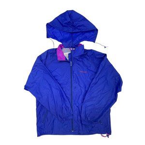 Vintage Reebok Full Zip Retro Track Jacket Adult XL Purple Blue Hooded Nylon